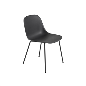 Silla de Comedor Muuto de Fibra con Base de Tubo Negro