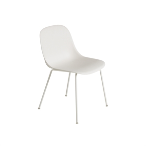 Silla de Comedor Muuto de Fibra con Base de Tubo Blanco