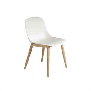 Silla de Comedor Muuto de Fibra con Base de Madera Blanco/Roble