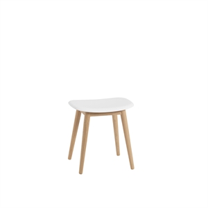 Taburete Muuto de Fibra con Base de Madera Blanco/Roble