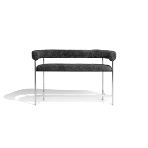 Møbel Copenhagen Sofá Bar Font 75 cm Piel de Oveja Gris/estructura de Acero Pulido