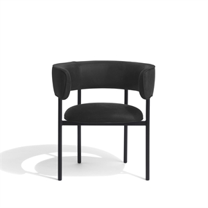 Møbel Copenhagen Font Silla de Comedor con Reposabrazos Dunes Antracita/ Estructura Negro