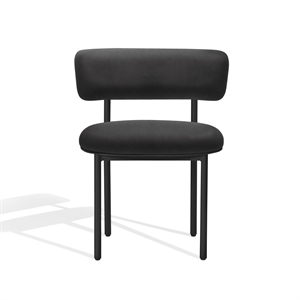 Møbel Copenhagen Silla de Comedor Font Dunes Cuero Antracita/ Estructura Negro