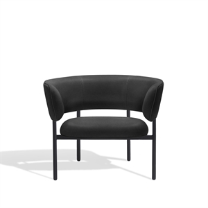 Møbel Copenhagen Font Sillón con Reposabrazos Dunes Cuero Antracita/ Estructura Negro