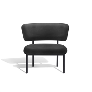 Møbel Copenhagen Sillón Font Dunes Cuero Antracita/ Estructura Negro