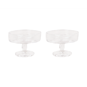Frama 0405 Juego de 2 Vasos de Tallo Anchos de 100 Ml Transparente