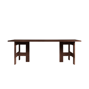 Mesa de Comedor Frama Farmhouse con Caballete, L220, Roble Oscuro