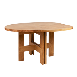 Mesa de Comedor Frama Farmhouse con Caballetes de Roble Natural