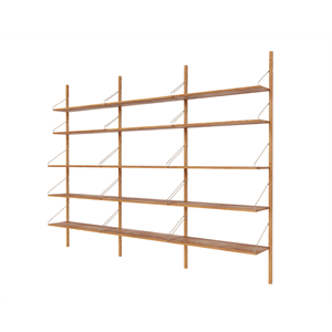 Estantería Frama de tres secciones, 185,2 x 80 cm, roble natural