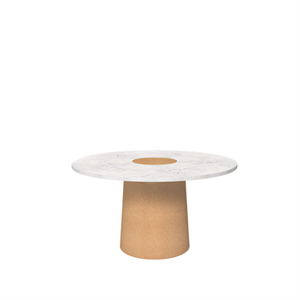 Mesa de Comedor Frama Sintra de Mármol Blanco y Corcho