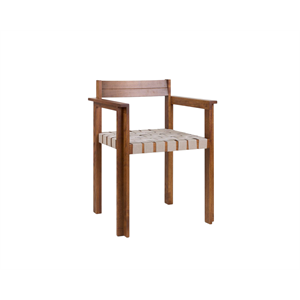 Silla de Comedor Frama Symmetry con Reposabrazos en Color Miel y Fresno/avena