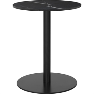 Mesa de Comedor GUBI 1.0 Redonda Ø60 cm M. Base Negro y Tapa de Mármol Marquina Negro