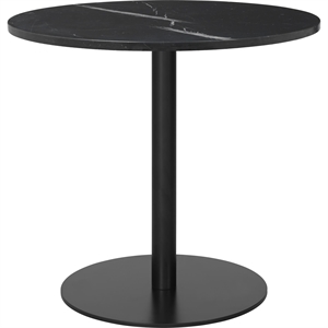 Mesa de Comedor GUBI 1.0 Redonda Ø80 cm M. Base Negro y Tapa de Mármol Marquina Negro