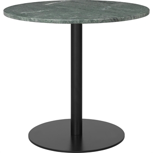 Mesa de Comedor GUBI 1.0 Redonda Ø80 cm M. Base Negro y Tapa Mármol Guatemala Verde