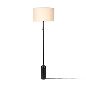 GUBI Gravity Floor lamp Blackened Steel & Canvas Shade Large