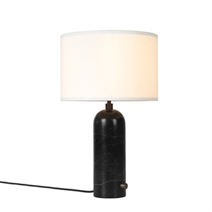 GUBI Gravity Table lamp Black Marble & White Shade Small