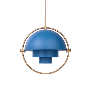 GUBI Multi-Lite Pendant Brass & Blue