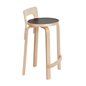 Taburete de Bar artek K65 Negro/ Abedul
