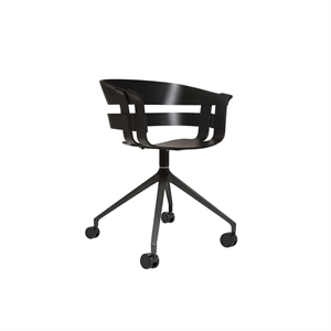 Silla Giratoria con Ruedas Design House Stockholm Wick, Negro y Gris