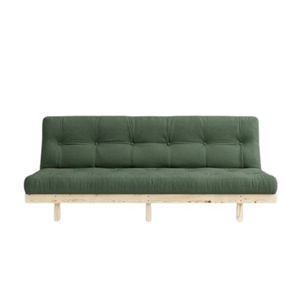 Sofá Cama Karup Lean con Colchón de 5 Capas, 130 x 190 Cm, Verde Aceituna/crudo
