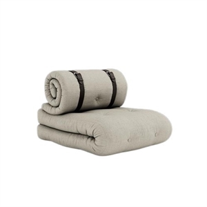 Sillón Karup con Hebillas, Colchón y Cinturón, Lino 914/ Marrón