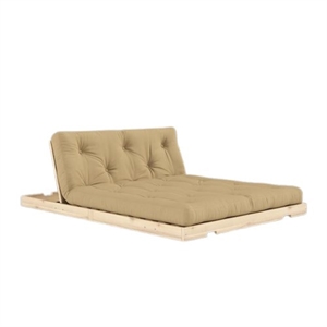 Sofá Cama Plegable Karup con Colchón 140x200 Beige Trigo/crudo