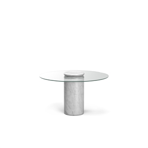 Mesa de Comedor Character Castore Ø130 Mármol Bianco Carrara/ Transparente Transparente