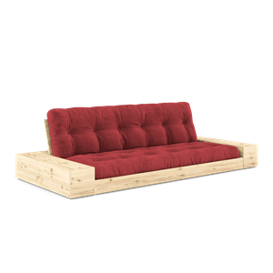 Karup Design Base Cama con Somier, Cajón Lateral y Colchón de 5 Capas , Transparente/rojo Rubí