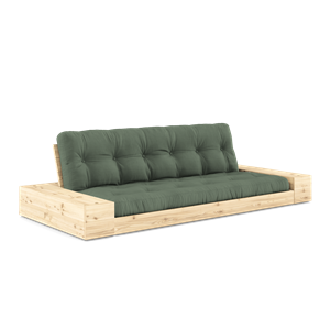 Karup Design Base Cama con Somier, Cajón Lateral y Colchón de 5 Capas , Transparente/ Verde Aceituna