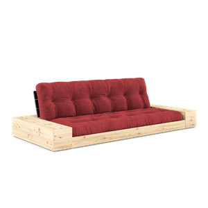 Karup Design Base Cama con Somier, Cajón Lateral y Colchón de 5 Capas, Negro Noche/rojo Rubí