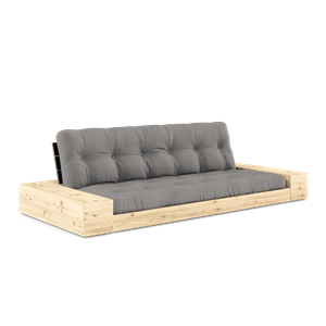 Karup Design Base Cama con Somier, Cajón Lateral y Colchón de 5 Capas, Negro Noche/ Gris