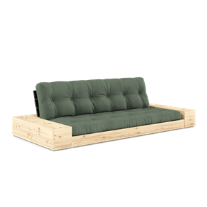 Karup Design Base Cama con Somier, Cajón Lateral y Colchón de 5 Capas, Negro Noche/ Verde Aceituna