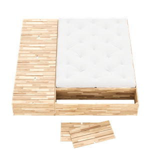 Cama Karup Design de 160 x 200 cm con Banco de Almacenamiento, sin Acabado.