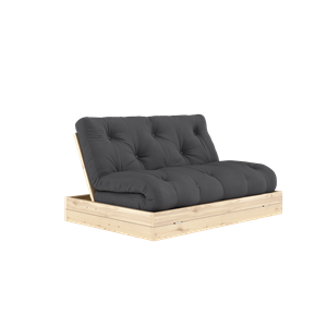 Sofá Cama Plegable Karup Design con Colchón, 140 x 200 Cm, Gris Oscuro/lacado Transparente