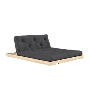 Sofá cama plegable Karup con colchón 140x200 gris oscuro/crudo