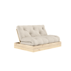 Sofá Cama Plegable Karup Design con Colchón, 140 x 200 Cm, Beige/lacado Transparente
