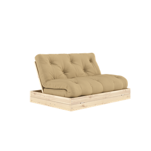 Sofá Cama Plegable Karup Design con Colchón, 140 x 200 Cm, Beige/lacado Transparente