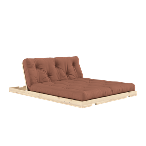 Sofá cama plegable Karup con colchón 140x200 marrón arcilla/crudo