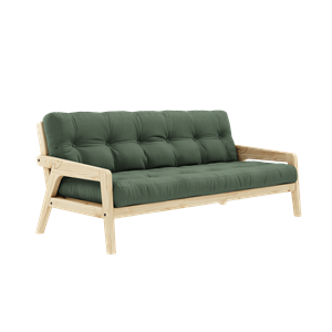 Karup Design Grab Sofa M. Colchón de 5 Capas 756 Verde oliva/Lacado Transparente