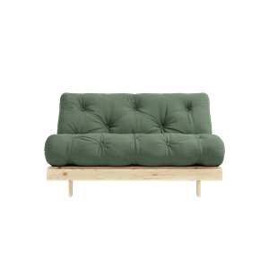 Karup Design Roots Sofá cama con colchón 140x200 756 Verde oliva/Pino