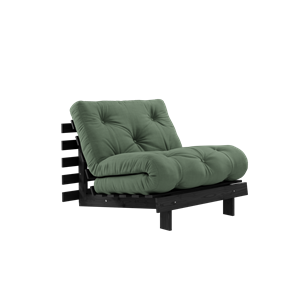 Karup Design Roots Sofá Cama Con Colchón 90x200 Negro Noche/ Verde Aceituna