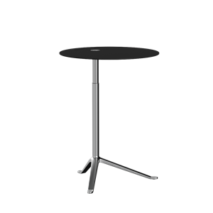 Mesa Auxiliar Fritz Hansen Little Friend KS11 de Altura Ajustable, Negro y Aluminio Pulido