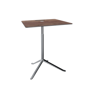 Mesa Auxiliar Fritz Hansen Little Friend KS13 de Altura Ajustable en Nuez y Aluminio Pulido