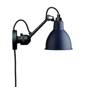 Lampe Gras N304 Lámpara de Pared Con Cable Negro mate/Azul Mate