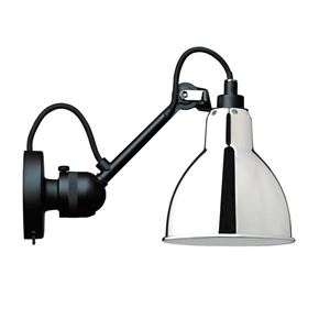 Lampe Gras N304 Lámpara de Pared Negro Mate y Cromo con Encendido/apagado