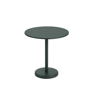 Mesa de Café de Jardín Muuto Linear Steel Verde Oscuro Ø70