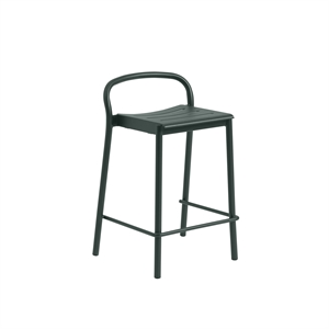 Taburete de Bar Muuto Linear de Acero 65 cm Verde Oscuro