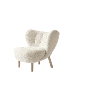 &Tradition Sillón Little Petra VB1 Piel de Oveja Luz de luna/Roble Aceitado Blanco