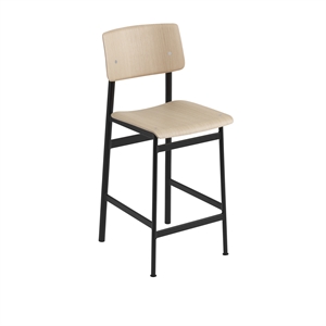 Taburete de Bar Muuto Loft Roble/ Negro Alt. 98,5