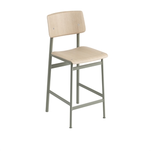 Taburete de Bar Muuto Loft Roble/ Verde Polvo Alt. 98,5